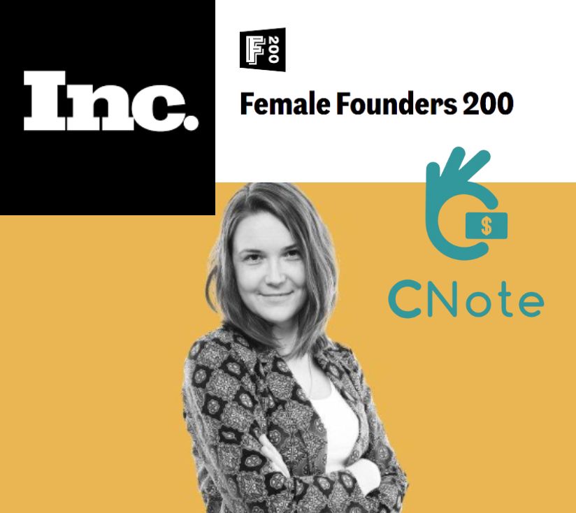 CNote’s Yuliya Tarasava Named to Inc.’s Female Founders 200 List